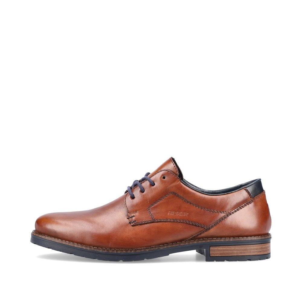 Maroon Rieker men´s lace-up shoes 14602-24 with comfort width G 1/2. Outside of the shoe.