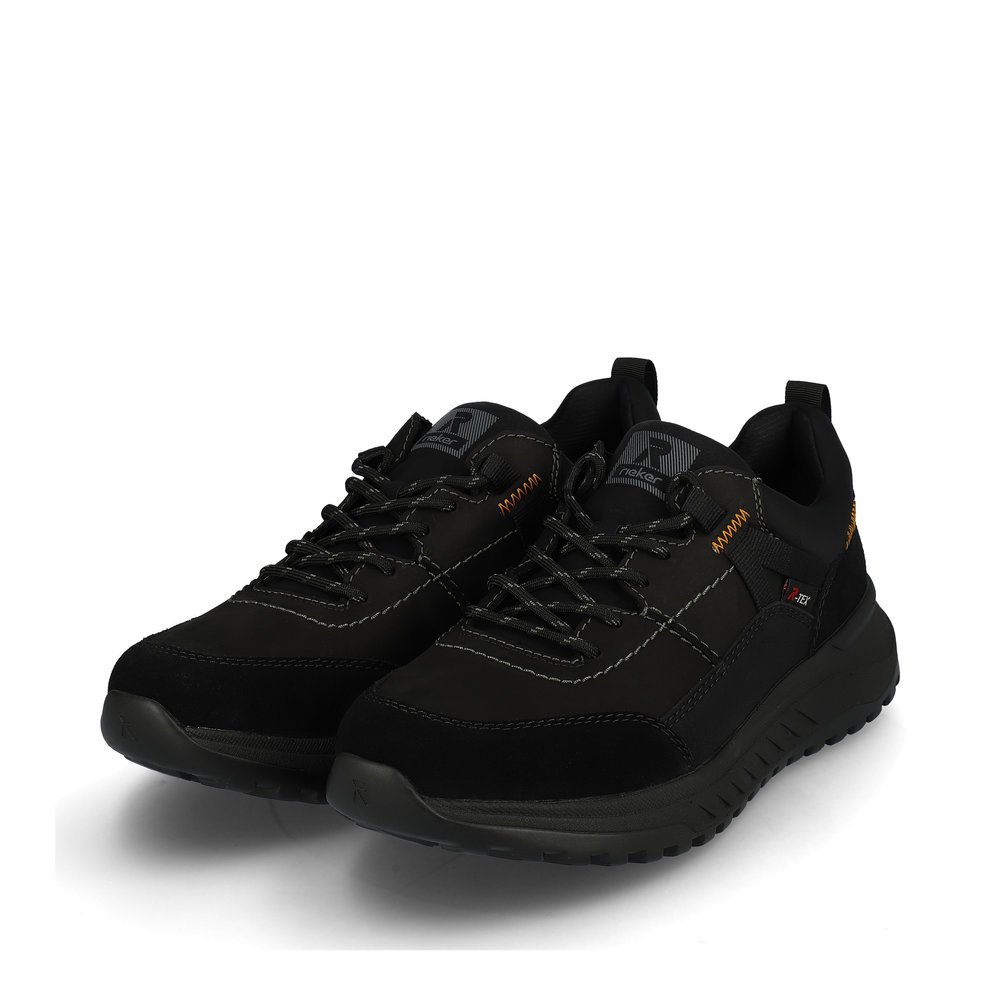 Black Rieker men´s low-top sneakers U0100-00 with RiekerTEX technology. Shoes laterally.