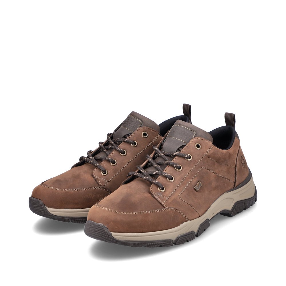 Chaussures à lacets Rieker marron homme 11222-22 avec membrane RiekerTEX. Chaussures inclinées sur le côté.