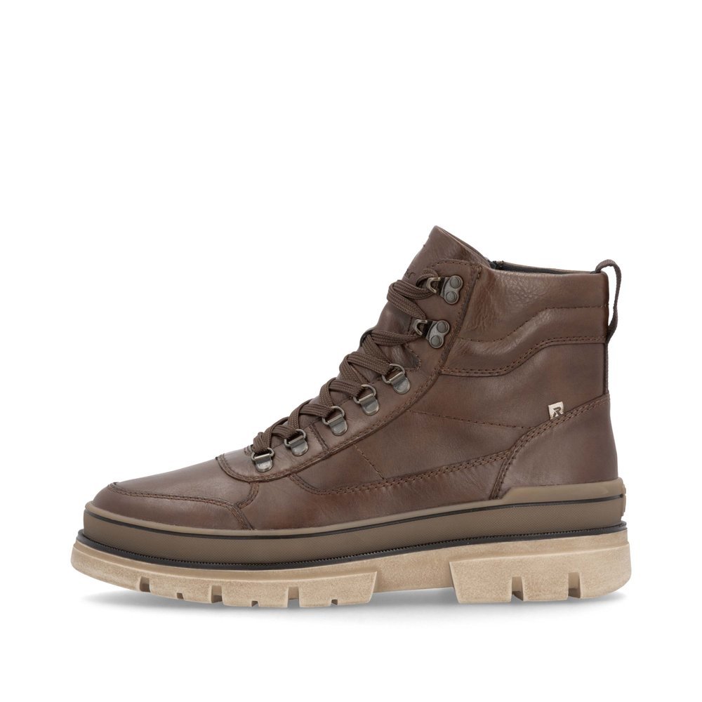 Brown Rieker men´s lace-up boots U1271-22 with a TR sole with light, soft EVA inlet. Outside of the shoe.