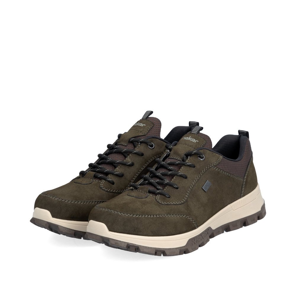 Green Rieker men´s lace-up shoes 35503-54 with RiekerTEX technology. Shoes laterally.