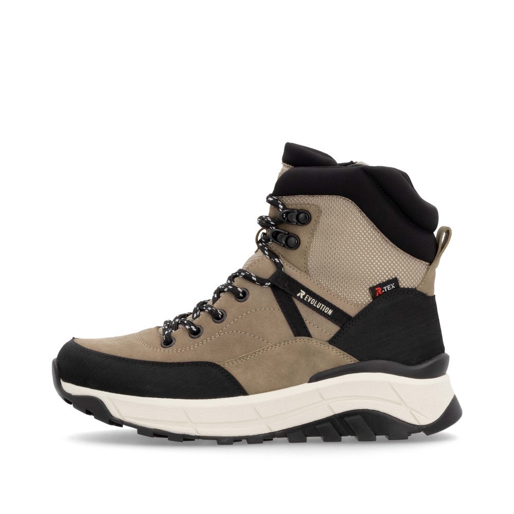 Beige Rieker women´s lace-up boots W0072-64 with RiekerTEX technology. Outside of the shoe.