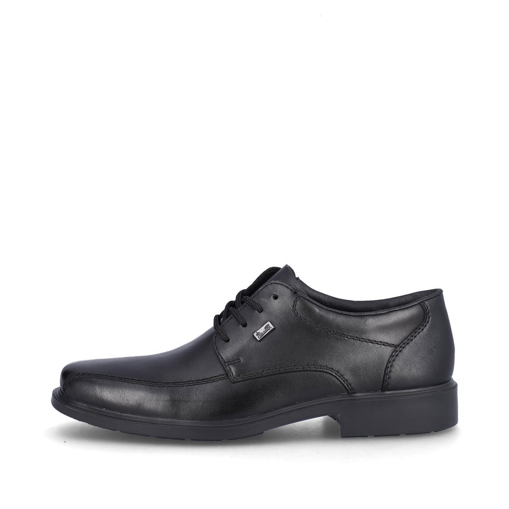 Midnight black Rieker men´s lace-up shoes B0013-00 with RiekerTEX technology. Outside of the shoe.