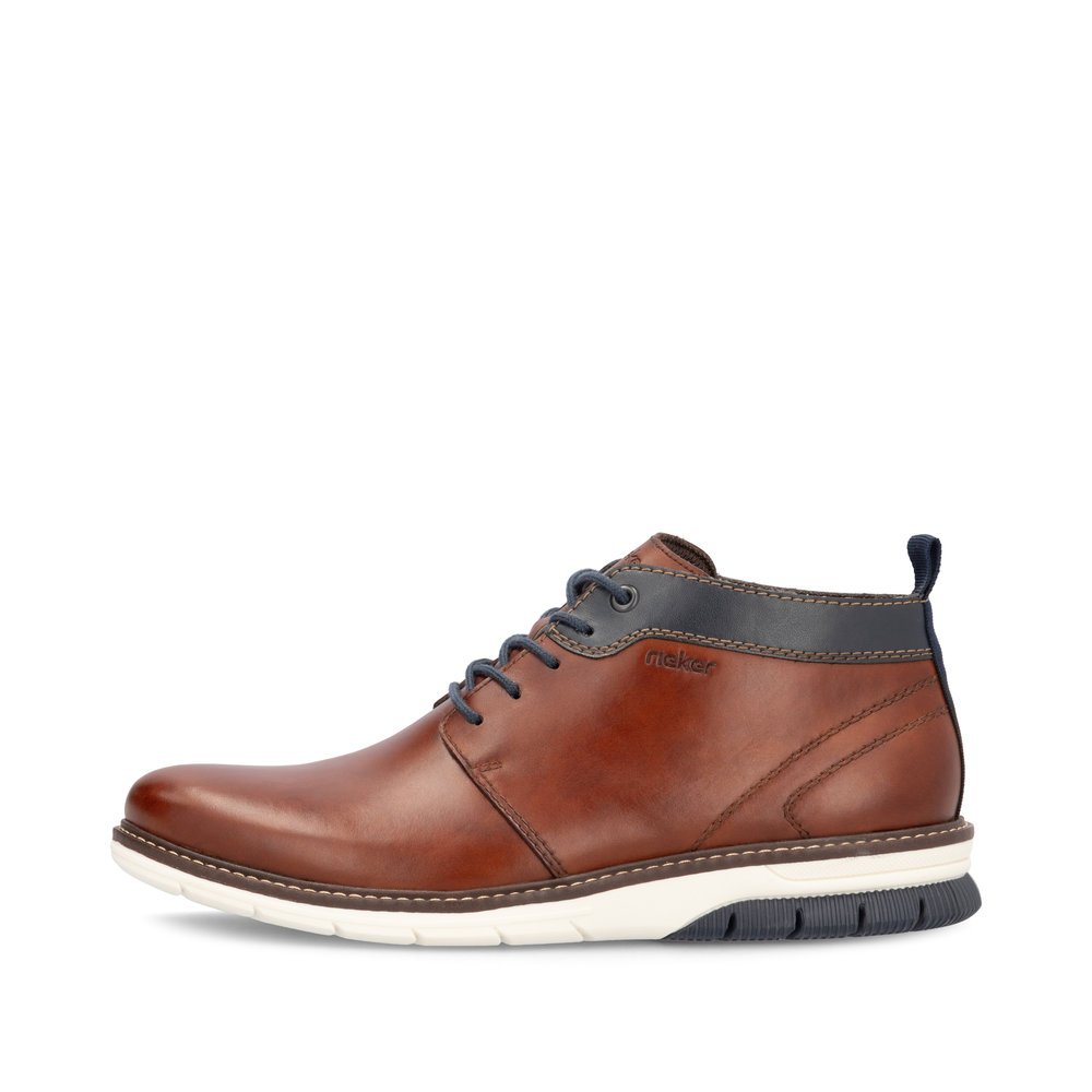 Chaussures à lacets Rieker marron pour homme 14417-24 avec largeur G 1/2. Côté extérieur de la chaussure.