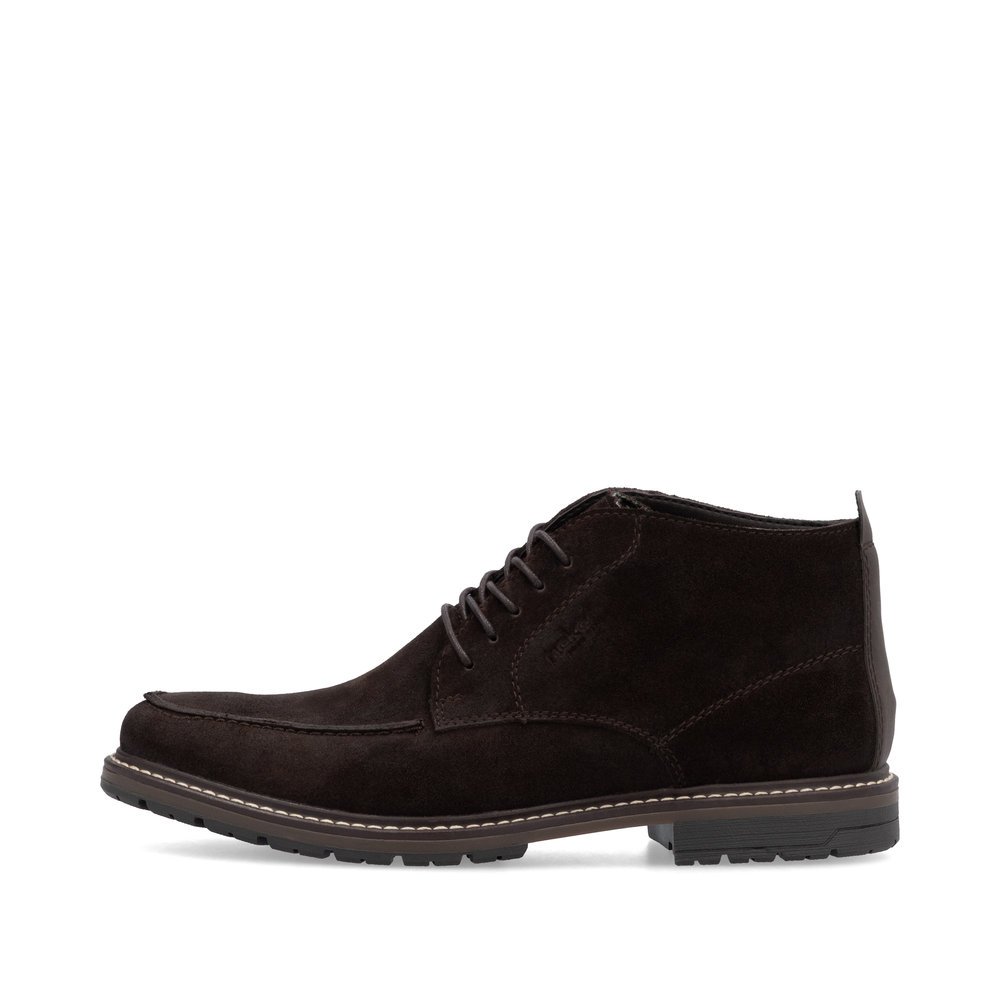 Dark brown Rieker men´s lace-up shoes 13700-25 with comfort width G 1/2. Outside of the shoe.