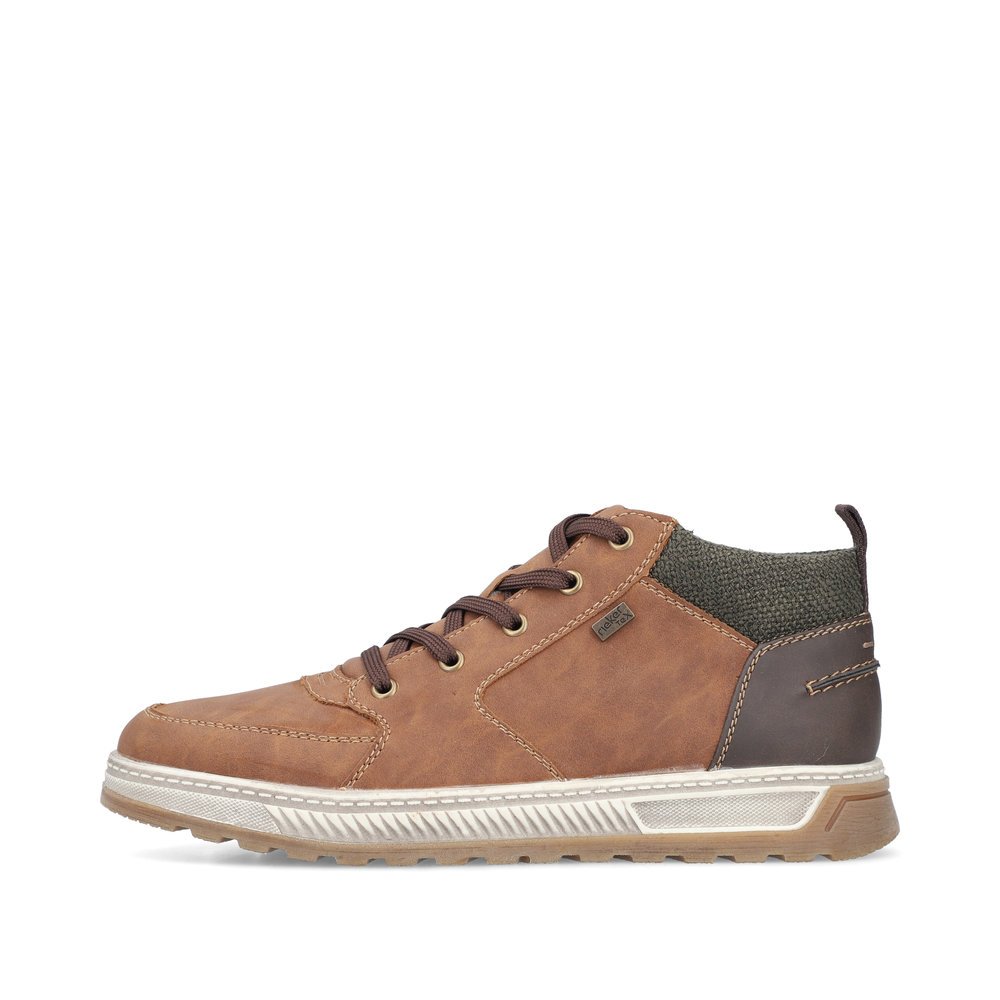 Brown Rieker men´s lace-up shoes 37011-24 with RiekerTEX membrane as well as zipper. Outside of the shoe.