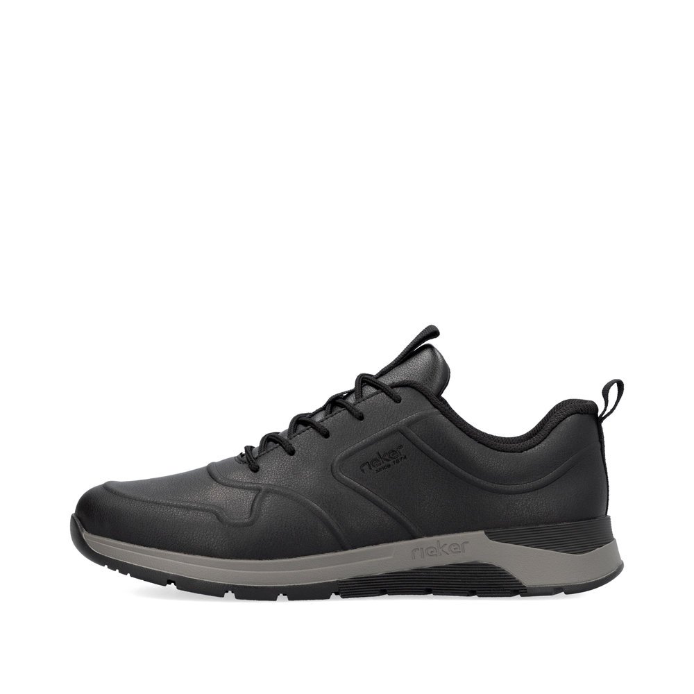 Asphalt black Rieker men´s lace-up shoes 39614-00 with extra width I. Outside of the shoe.