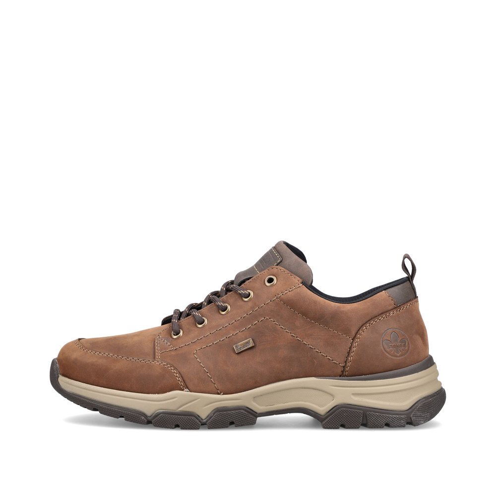 Cinnamon brown Rieker men´s lace-up shoes 11222-22 with RiekerTEX technology. Outside of the shoe.