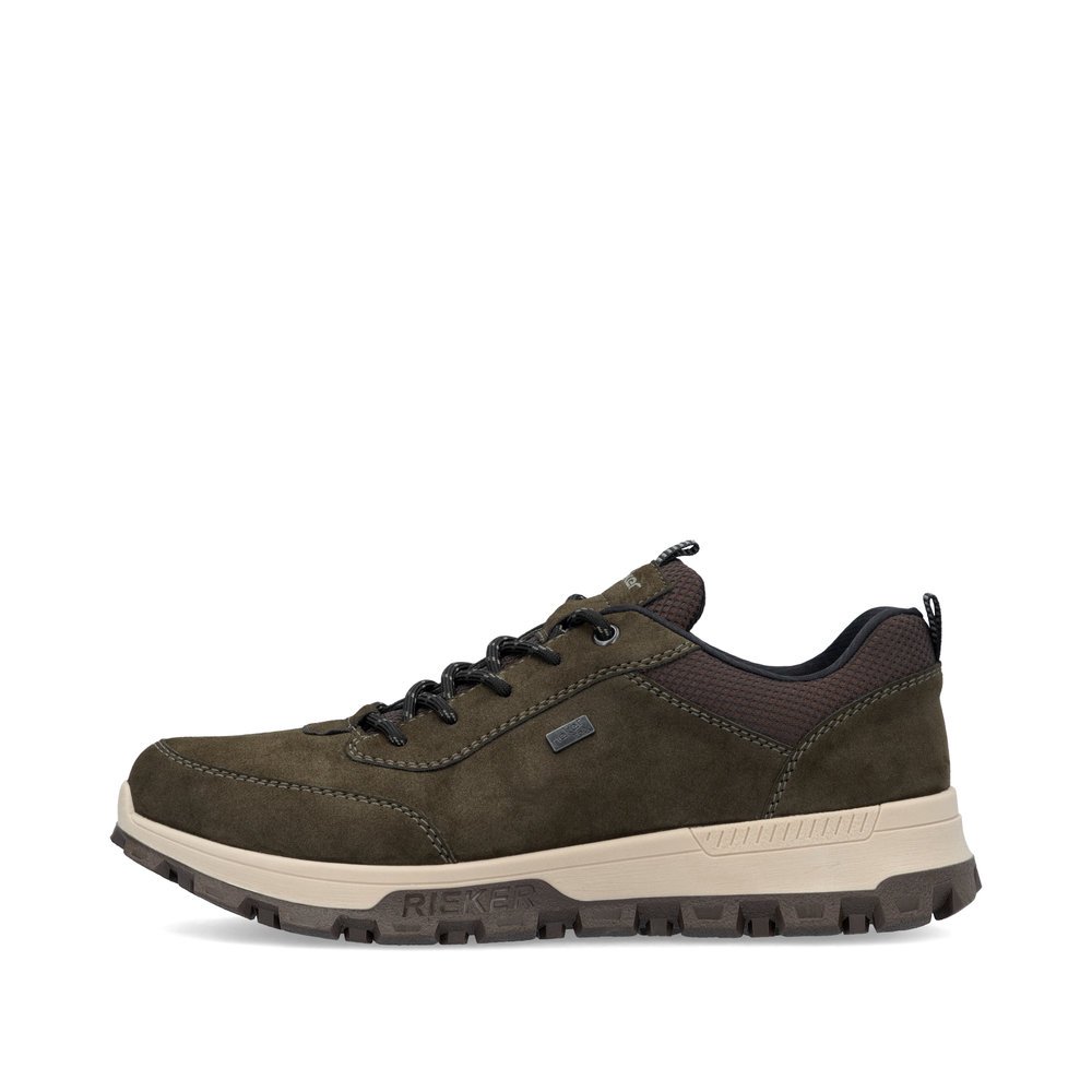 Green Rieker men´s lace-up shoes 35503-54 with RiekerTEX technology. Outside of the shoe.