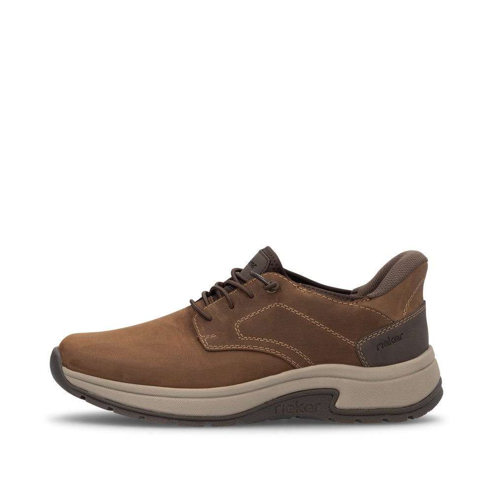 Chaussons Rieker marron pour homme 11050-22 avec option slip-in facile. Côté extérieur de la chaussure.