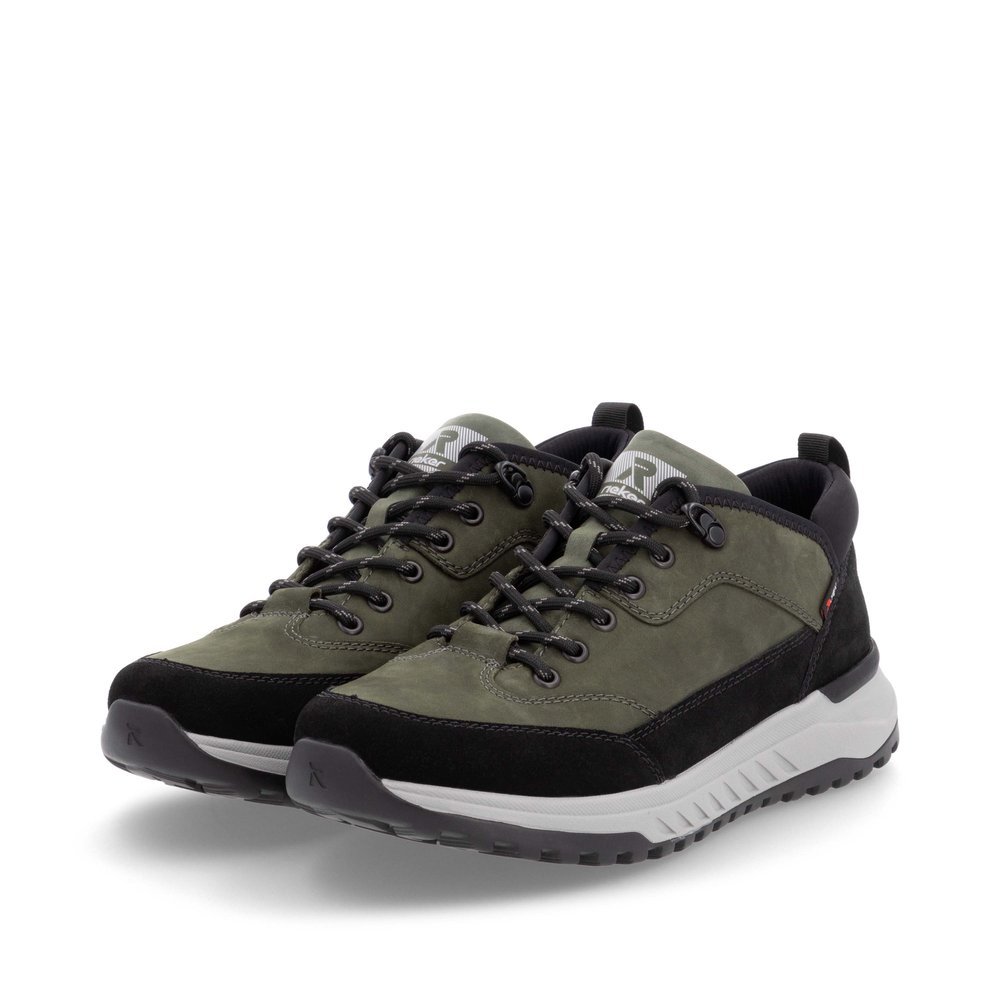 Green Rieker men´s low-top sneakers U0102-54 with RiekerTEX technology. Shoes laterally.