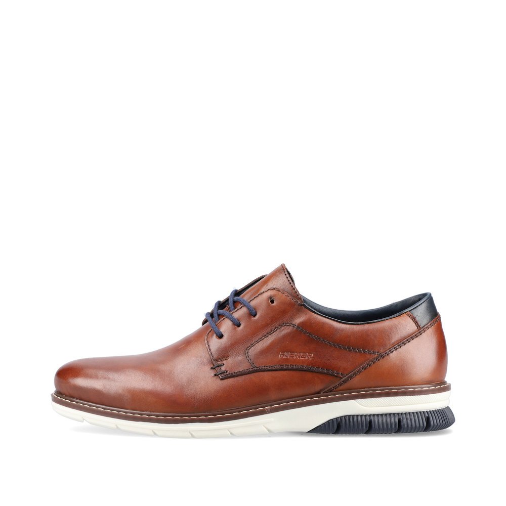 Maroon Rieker men´s lace-up shoes 14402-24 with comfort width G 1/2. Outside of the shoe.