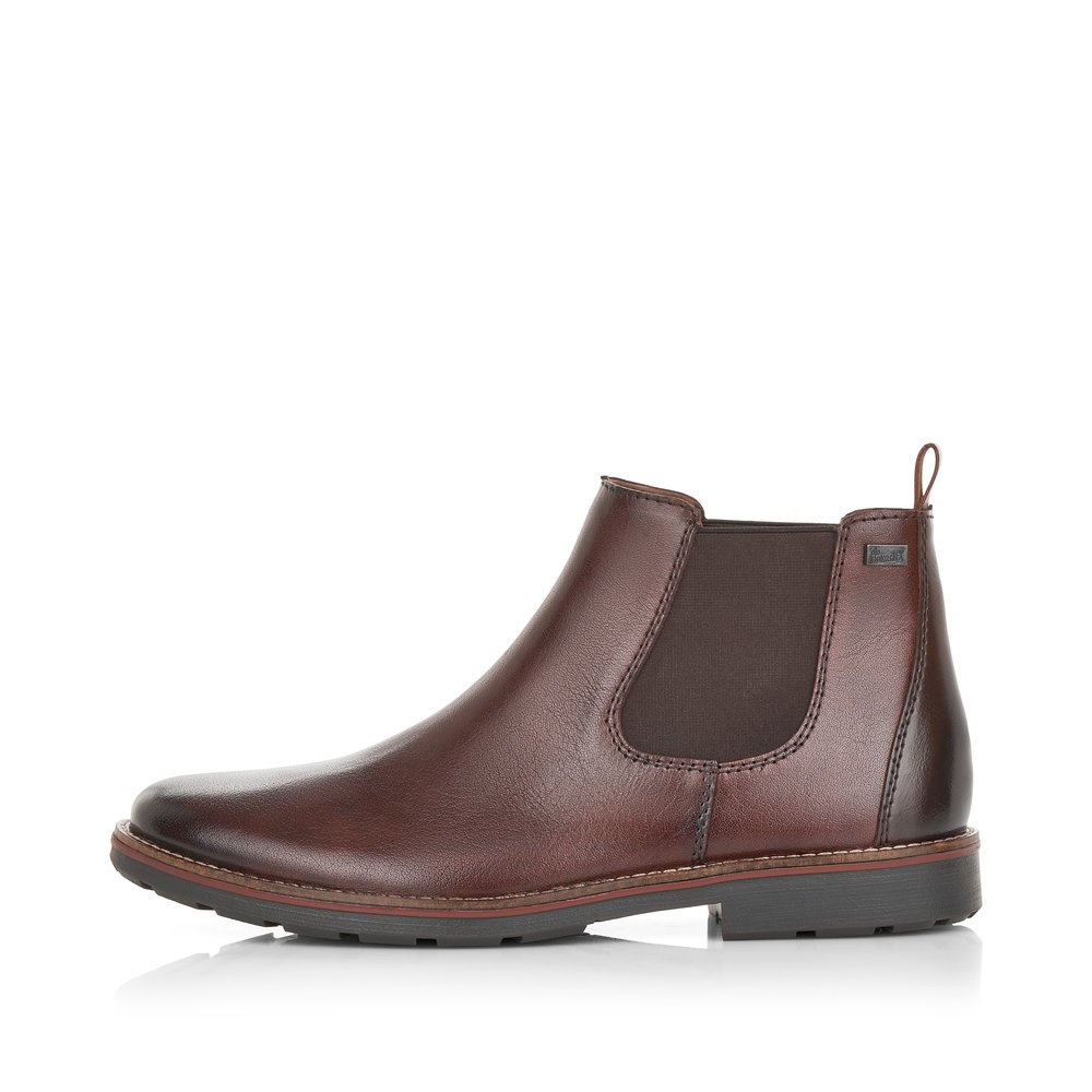 Black brown Rieker men´s Chelsea boots 35382-25 with RiekerTEX technology. Outside of the shoe.