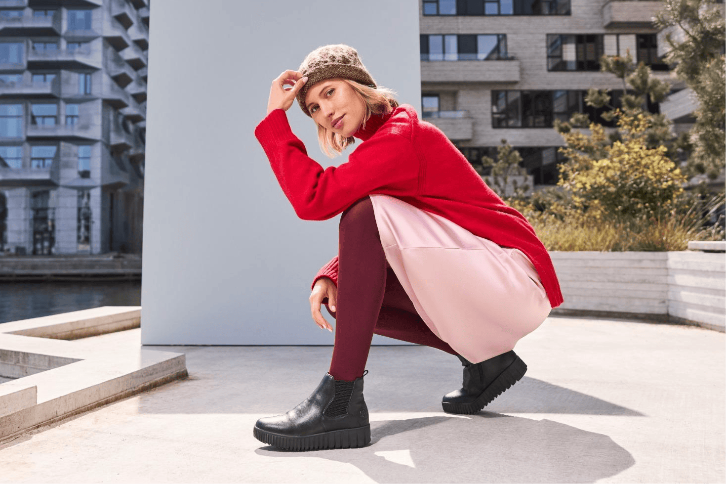 Bottes Chelsea Rieker y6151-00 à talons compensés pour femmes.