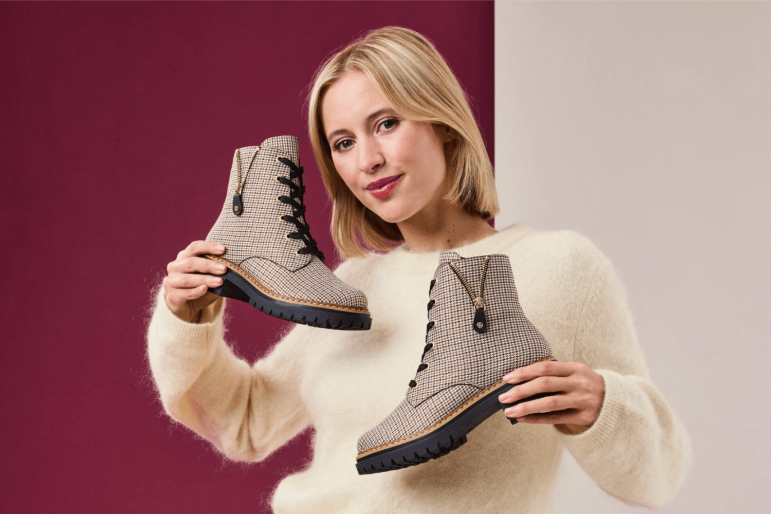 Karierte Bikerboots 72617-60 von Rieker.
