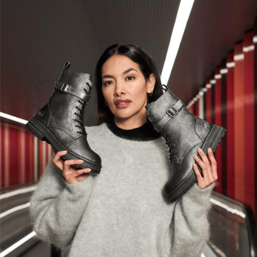 Damen Rockige Biker Boots.
