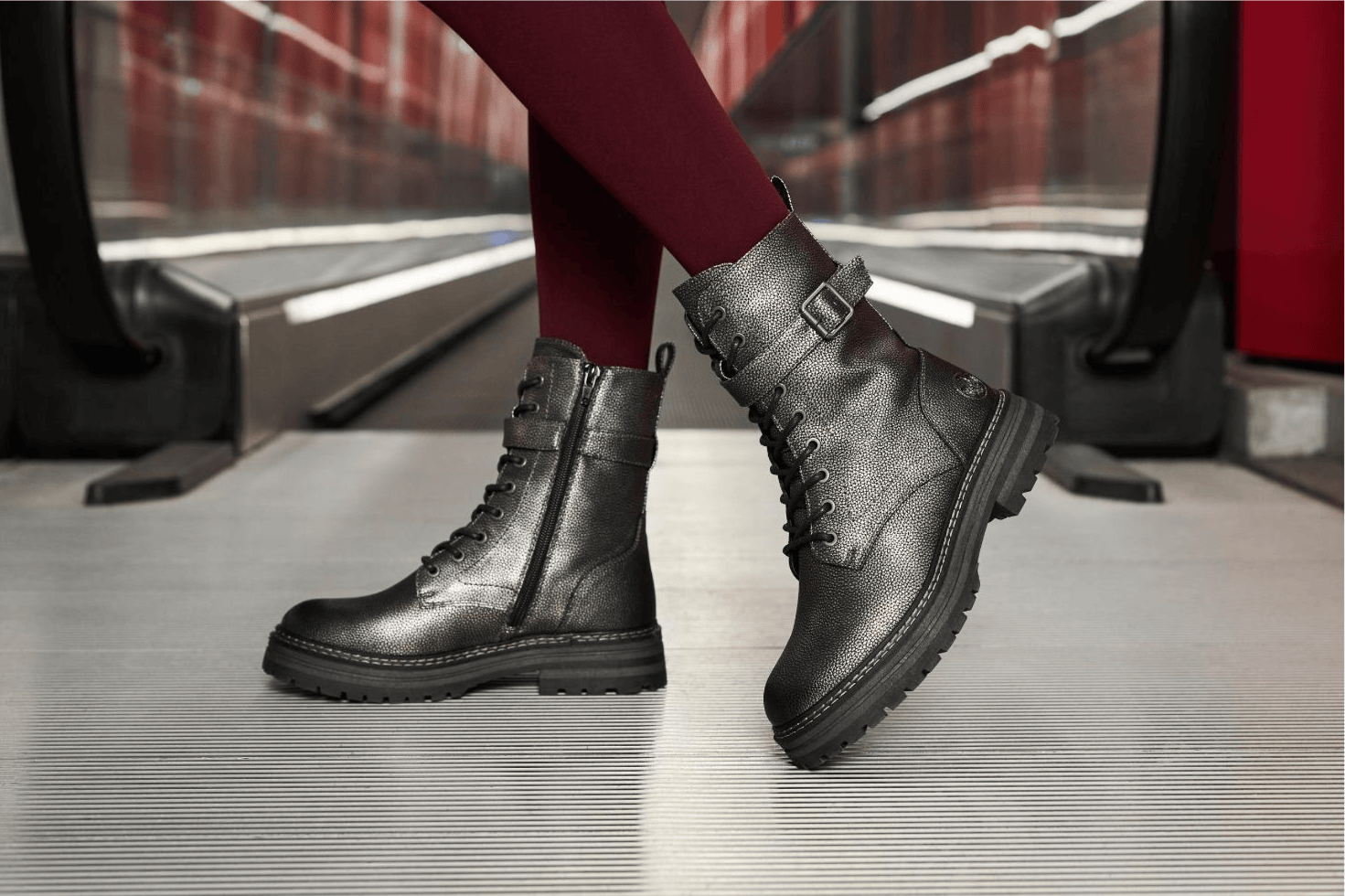 Metallische rockige Biker Boots 93024-90.