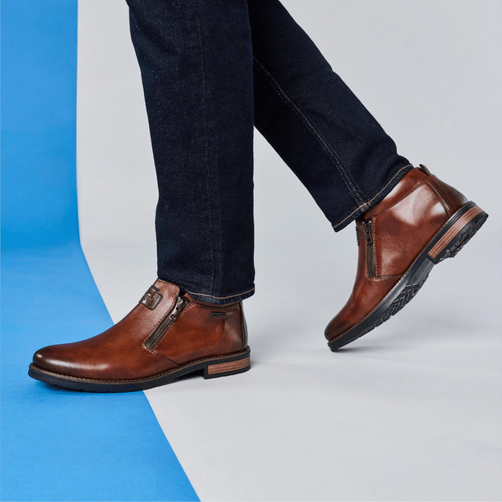 Bottines 14656-24 en cuir véritable pour homme.
