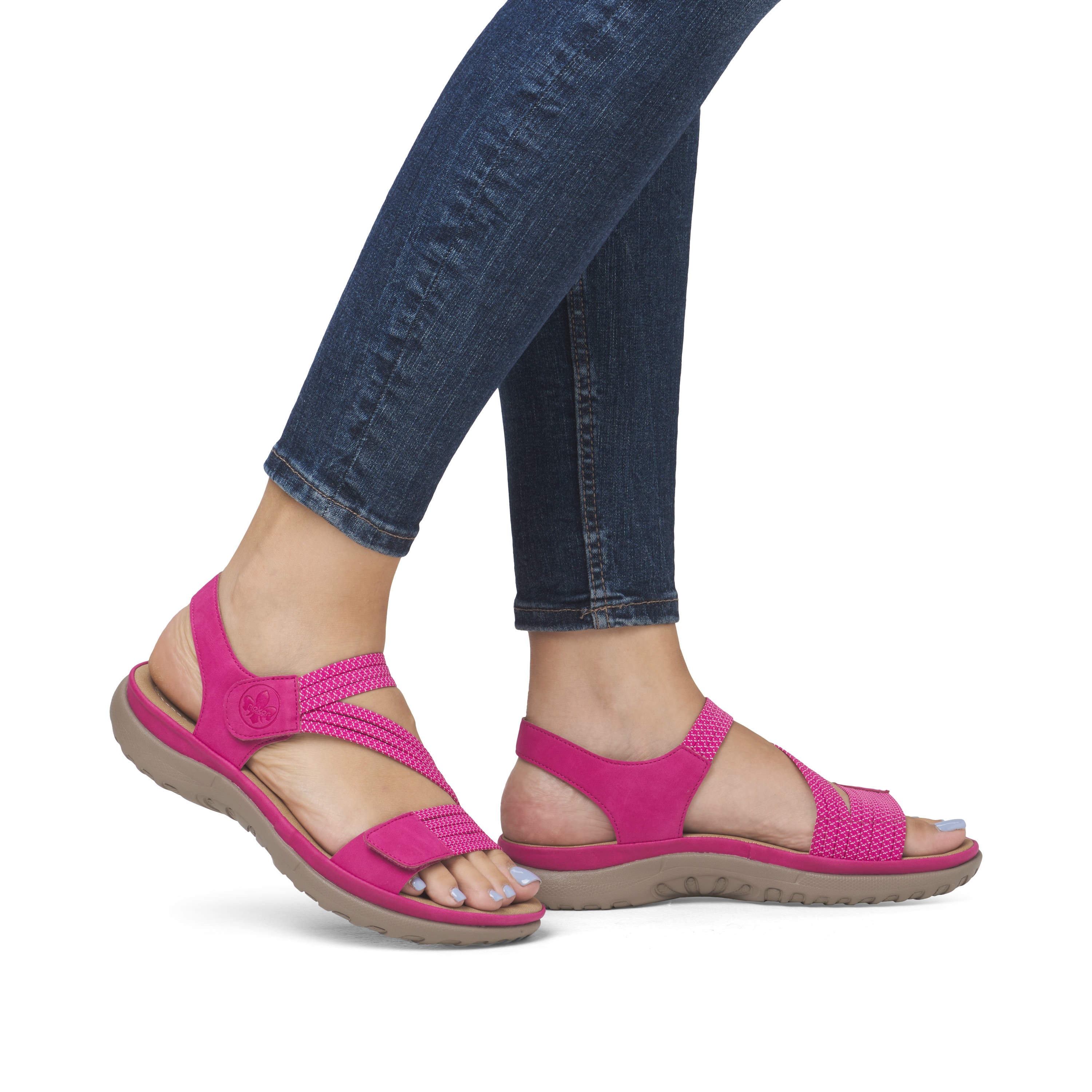Sandales Rieker Femme V02C1 - Synthétique, Semelle Polyuréthane, Talon 4cm