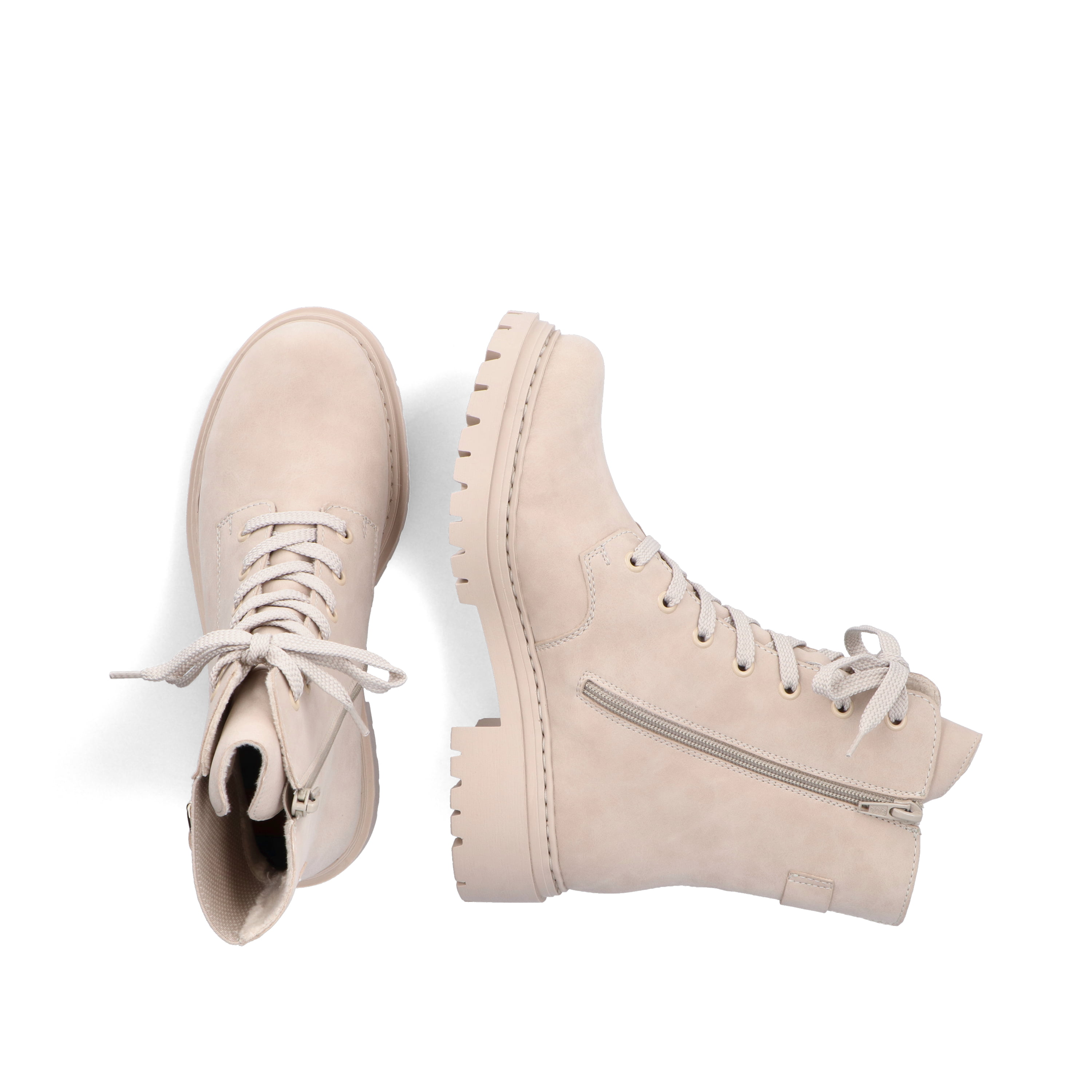 Rieker Stiefeletten Hohe Stiefeletten Beige Rieker Damen Biker