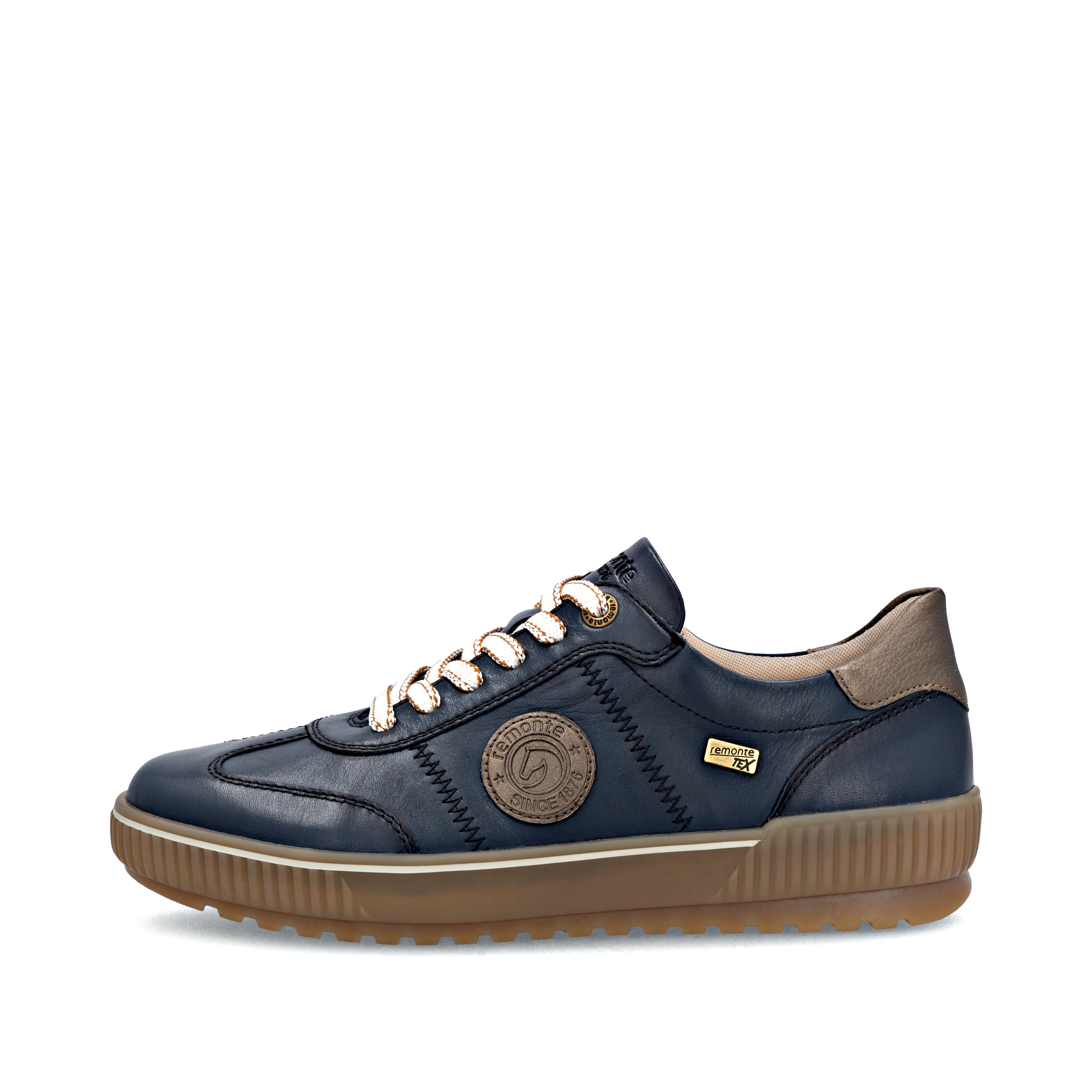 Baskets Basses Femme Remonte - Cuir Imperméable RemonteTEX, Semelle Légère, Confort Largeur G