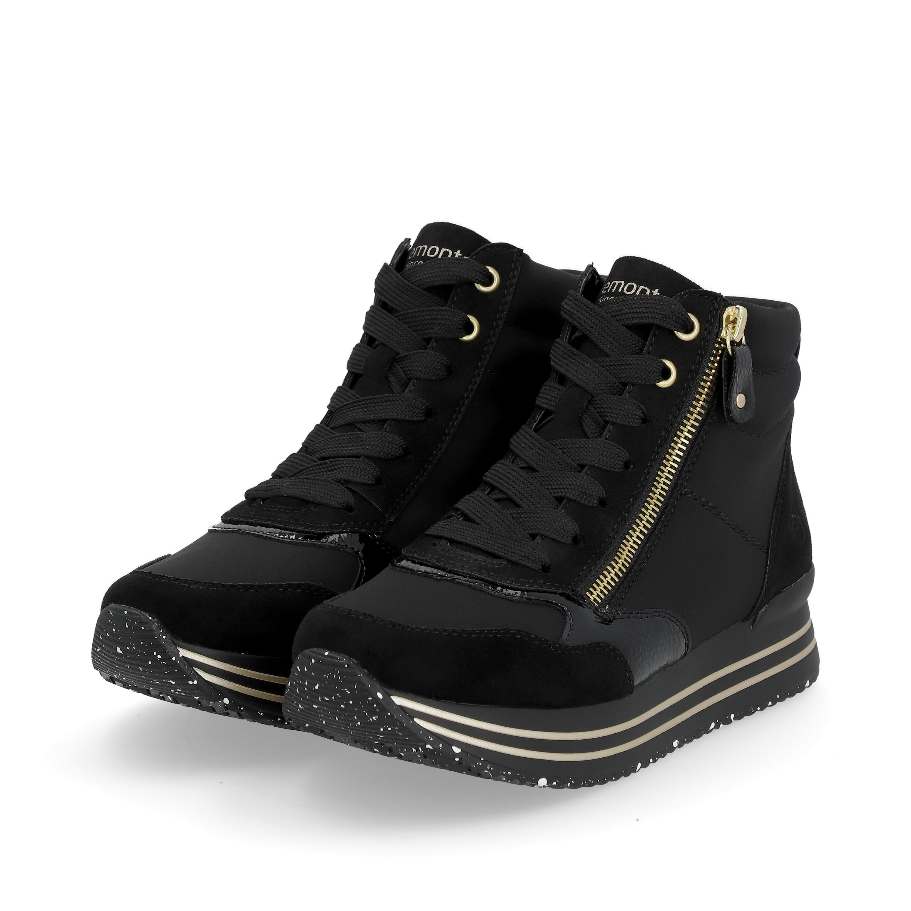 Remonte Damen Sneaker D1e01 – Weiße Ledersneaker Mit Reißverschluss & Weichem Fußbett
