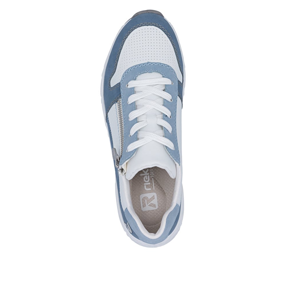 Rieker DAMES Sneakers N1400, Vrouwen Lage Sneaker,verwisselbaar voetbed,lage schoen,straatschoenen,vrije tijd,sportief,Blauw (blau / 14),40 EU / 6.5 UK