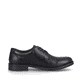 Mitternachtsschwarze Rieker Herren Schnürschuhe 10304-00 mit einer Profilsohle. Schuh Innenseite