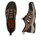 Braune Rieker Herren Slipper 08078-24 mit easy Hineinschlüpf-Möglichkeit. Schuh von oben, liegend.
