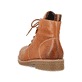 
Karamellbraune Rieker Damen Schnürstiefel 73501-24 mit Schnürung und Reißverschluss. Schuh von hinten