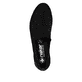 Schwarze Rieker Damen Slipper 51989-00 mit Strasssteinen sowie einem Gummizug. Schuh von oben.