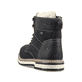 
Tiefschwarze Rieker Herren Schnürstiefel F3832-00 mit einer robusten Profilsohle. Schuh von hinten