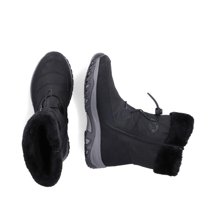 Bottines Rieker Femme Modèle 73520 - Cuir Synthétique - Talon Plat 2,9 Cm - Tige 13 Cm - Confort Anti-Stress - Fermeture à Zip