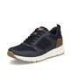 Blaue Rieker Herren Sneaker Low B0700-14 mit Schnürung sowie der Komfortweite G. Schuh seitlich schräg.