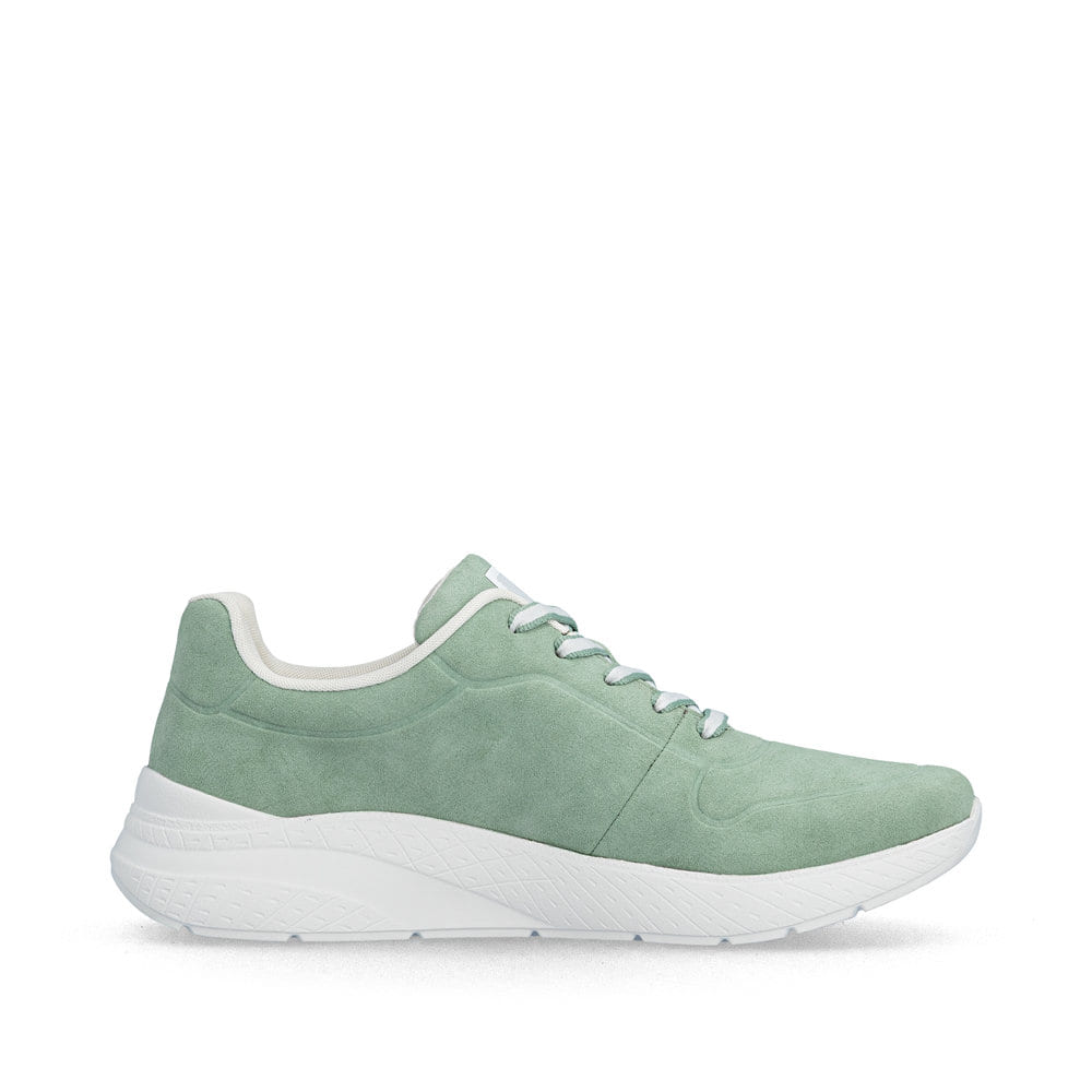 Grüne Rieker Damen Schnürschuhe M8501-52 mit einer herausnehmbaren Einlegesohle. Schuh Innenseite.
