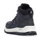 Dunkelblau-schwarze Rieker Herren Schnürstiefel B8120-14 mit Reißverschluss. Schuh von hinten.