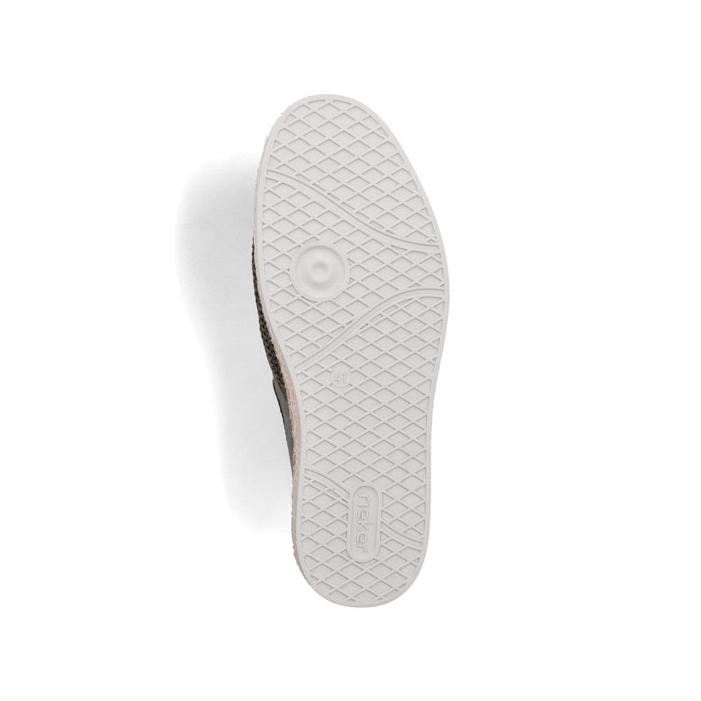 Mocassins Rieker verts pour homme B2661-54 avec bande élastique. Semelle extérieure de la chaussure.
