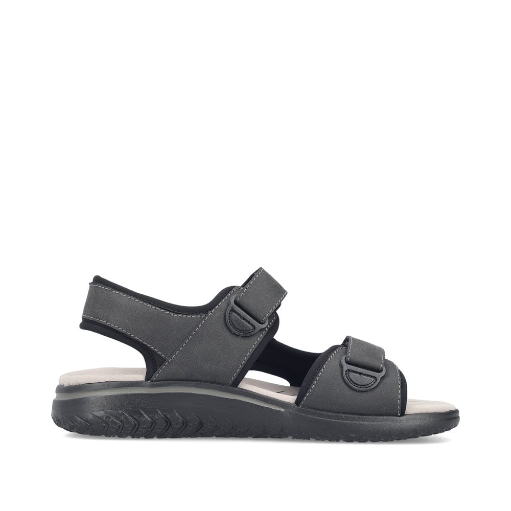 Sandales des randonnée Rieker noires pour homme 26455-00. Côté intérieur de la chaussure.