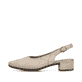 Beige Rieker Slingpumps 47060-62 mit Schnalle sowie einer leichten Sohle. Schuh Außenseite.