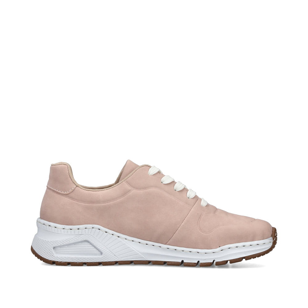 Rosane Rieker Damen Sneaker Low M4903-31 mit abgesetztem Logo sowie Schnürung. Schuh Innenseite.