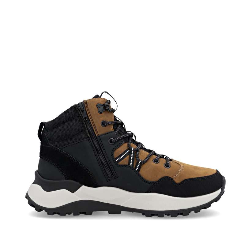 Bottes à lacets Rieker jaunes pour homme U1370-68 avec membrane RiekerTEX. Intérieur de la chaussure.