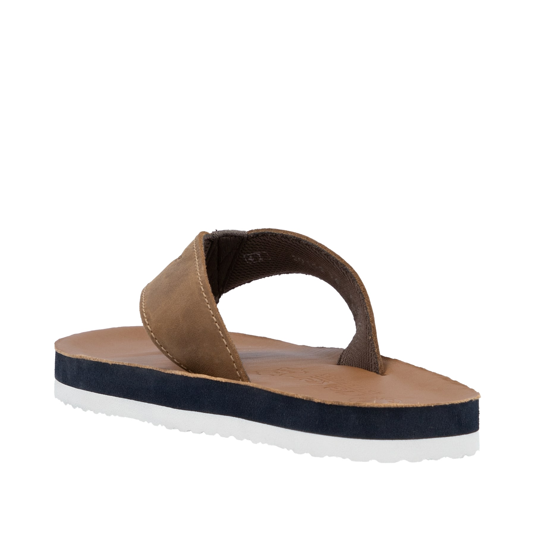 Braune Rieker Herren Zehentrenner 20152-26 mit der Komfortweite G. Schuh von hinten.