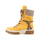 
Sonnenblumengelbe Rieker Damen Schnürstiefel X8618-68 mit Schnürung und Reißverschluss. Schuh Außenseite