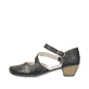 Schwarze Rieker Pumps 41780-00 mit Schnalle sowie einer extra weichen Decksohle. Schuh Außenseite.