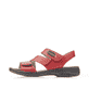 Rote Rieker Damen Riemchensandalen 64573-33 mit einem Klettverschluss. Schuh Außenseite.
