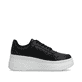 Baskets basses Rieker noires pour femme M7811-00 avec lacets. Côté intérieur de la chaussure.