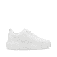 Weiße Rieker Damen Sneaker Low W2301-80 mit einer Gummischnürung. Schuh Innenseite.