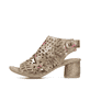 Mehrfarbige Rieker Riemchensandaletten 64780-90 mit einem Klettverschluss. Schuh Außenseite.