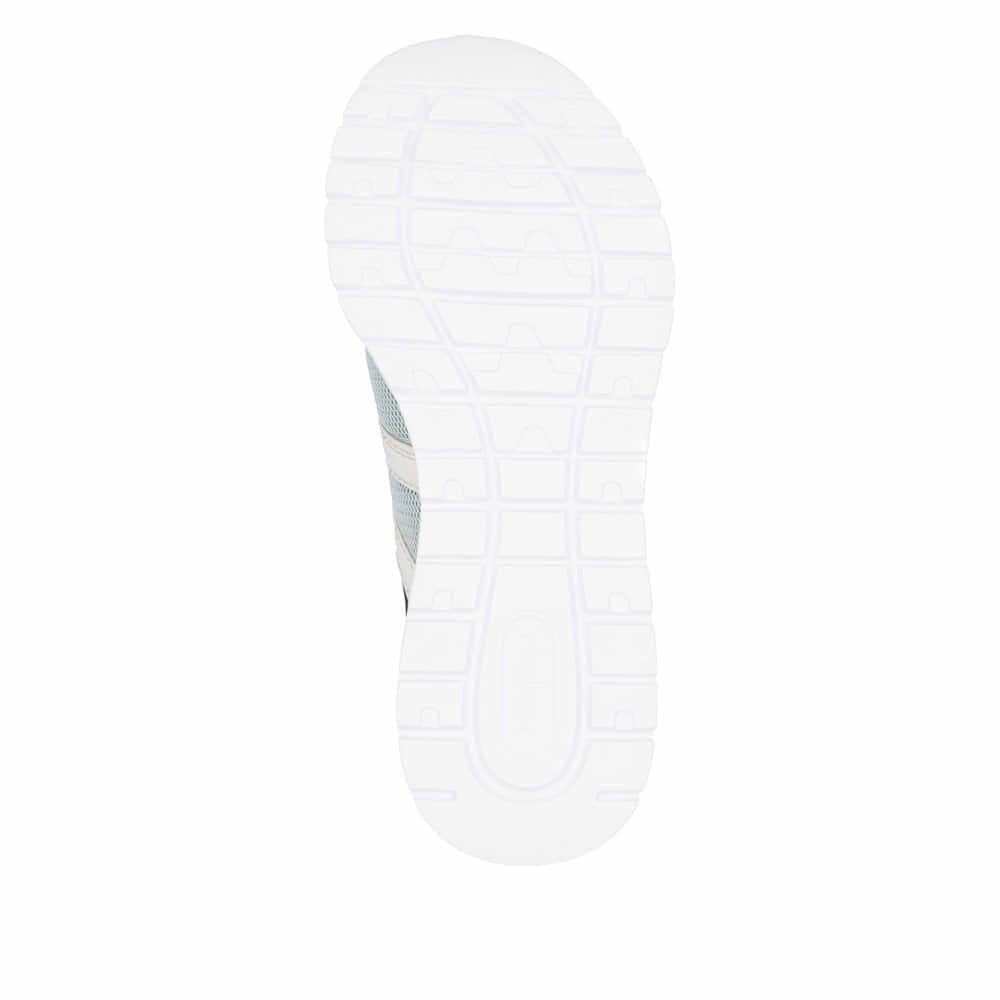 Baskets basses Rieker vertes végétaliennes pour femme M6061-52. Semelle extérieure de la chaussure.