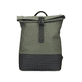Rieker Damen Rucksack H1426-52 in Kaktusgrün-Schwarz aus Kunstleder mit Reißverschluss. Rucksack Vorderseite.
